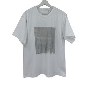 Helmut Lang Graphic T-Shirt Mens Medium metallic patch logo silver box tee